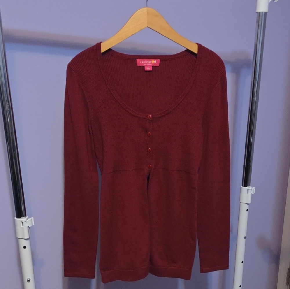 Liz Lange Maternity Medium Red Cardigan